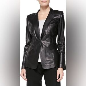 Lafayette 148 Women's Black Leather Jacket